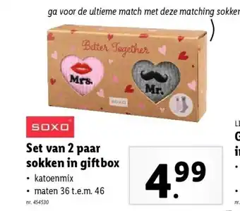 Lidl Set van 2 paar sokken in giftbox aanbieding