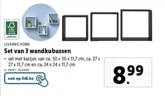 Lidl Set van 3 wandkubussen aanbieding