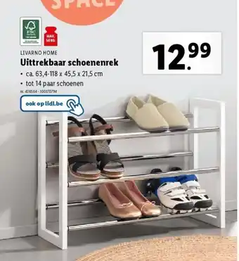 Lidl Uittrekbaar schoenenrek aanbieding