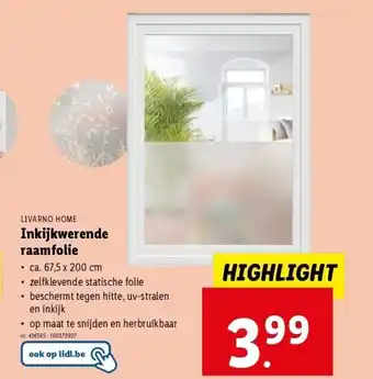 Lidl Inkijkwerende raamfolie aanbieding