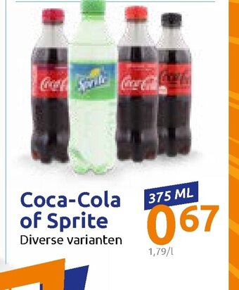 Action Coca-cola of sprite 375ml aanbieding