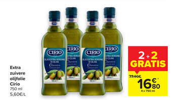 Carrefour Extra zuivere olijfolie Cirio aanbieding