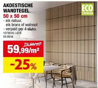 Hubo AKOESTISCHE WANDTEGEL 50 x 50 cm aanbieding