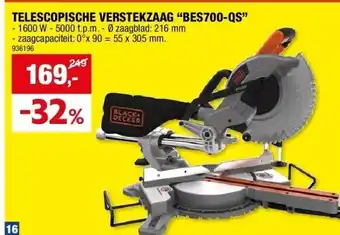 Hubo TELESCOPISCHE VERSTEKZAAG “BES700-QS” aanbieding