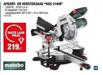 AFKORT- EN VERSTEKZAAG “KGS 216M”