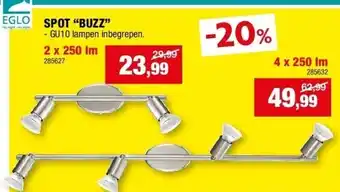 Hubo SPOT “BUZZ” 2 x 250 lm aanbieding