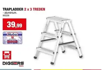 Hubo TRAPLADDER 2 x 3 TREDEN aanbieding