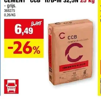 Hubo CEMENT “CCB” II/B-M 32,5N 25 kg aanbieding