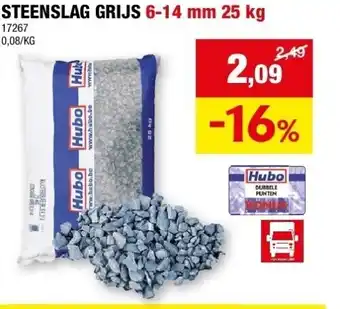 Hubo STEENSLAG GRIJS 6-14 mm 25 kg aanbieding
