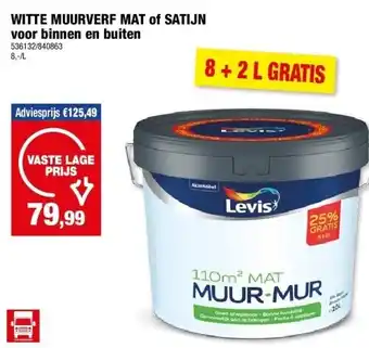 Hubo WITTE MUURVERF MAT of SATIJN voor binnen en buiten aanbieding