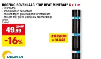 Hubo ROOFING BOVENLAAG “TOP HEAT MINERAL” 6 x 1 m aanbieding