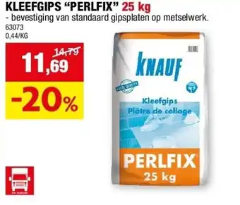 Hubo KLEEFGIPS “PERLFIX” 25 kg aanbieding