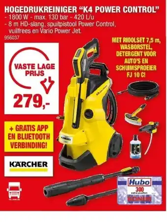 Hubo HOGEDRUKREINIGER “K4 POWER CONTROL” aanbieding