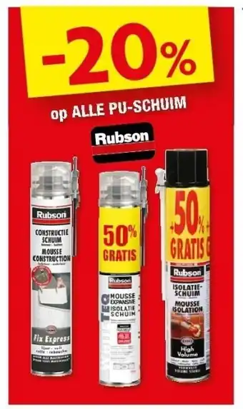 Hubo op ALLE PU-SCHUIM aanbieding