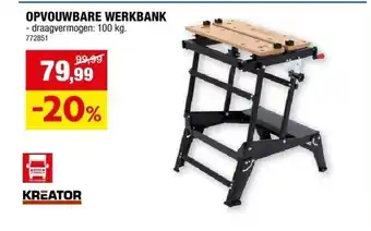 Hubo OPVOUWBARE WERKBANK aanbieding