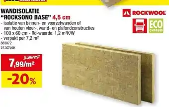 Hubo WANDISOLATIE “ROCKSONO BASE” 4,5 cm aanbieding