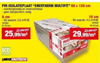 Hubo PIR-ISOLATIEPLAAT “ENERTHERM MULTIFIT” 60 x 120 cm 8 cm aanbieding