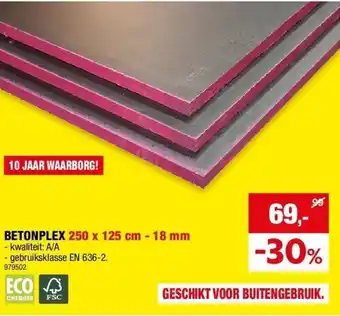 Hubo BETONPLEX 250 x 125 cm - 18 mm aanbieding
