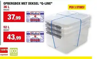 Hubo OPBERGBOX MET DEKSEL “Q-LINE” 36 L aanbieding