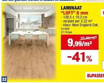 Hubo LAMINAAT “LOFT” 8 mm aanbieding