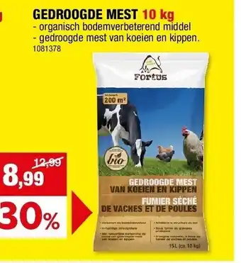 Hubo GEDROOGDE MEST 10 kg aanbieding