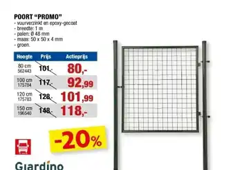 Hubo POORT “PROMO” aanbieding