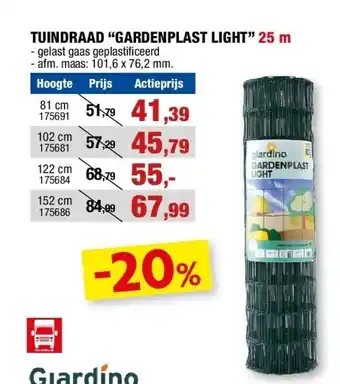 Hubo TUINDRAAD “GARDENPLAST LIGHT” 25 m aanbieding