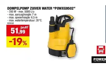 Hubo DOMPELPOMP ZUIVER WATER “POWXG9502” aanbieding