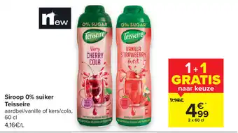 Carrefour Siroop 0% suiker Teisseire aanbieding