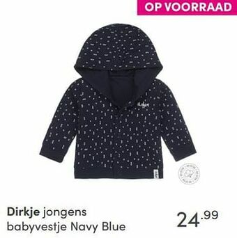 Baby & Tiener Dirkje jongens babyvestje navy blue aanbieding