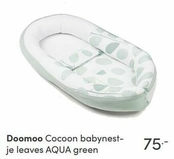 Baby & Tiener Doomoo cocoon babynestje leaves aqua green aanbieding