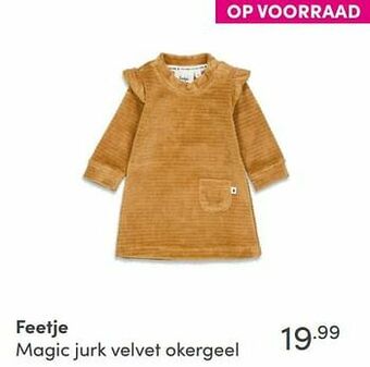 Baby & Tiener Feetje magic jurk velvet okergeel aanbieding