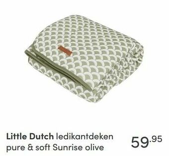 Baby & Tiener Little dutch ledikantdeken pure + soft sunrise olive aanbieding