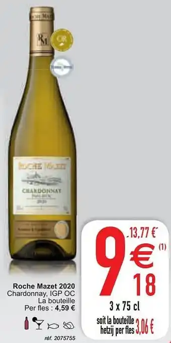 Cora Roche mazet 2020 chardonnay, igp oc aanbieding