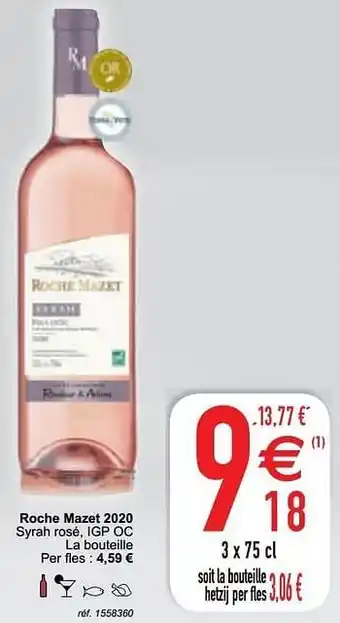 Cora Roche mazet 2020 syrah rosé, igp oc aanbieding