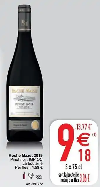 Cora Roche mazet 2019 pinot noir, igp oc aanbieding