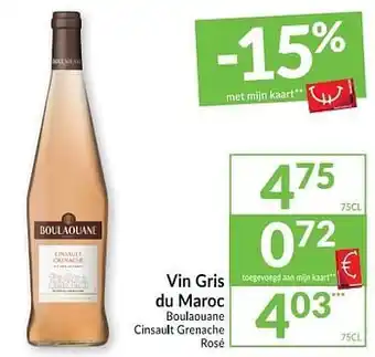Intermarché Vin gris du maroc boulaouane cinsault grenache rose aanbieding