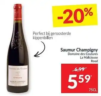 Intermarché Saumur champigny domaine des coutures la malicieuse rood aanbieding