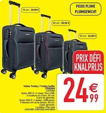 Cora Valise trolley - trolley koffer todoba catane aanbieding