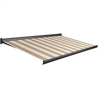 Brico Domasol zonnetent manueel ’Factor 10-A’ bruin/witte strepen 400 x 250 cm aanbieding