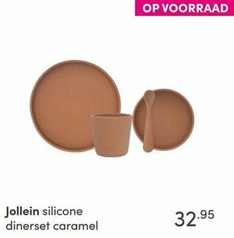 Baby & Tiener Jollein silicone dinerset caramel aanbieding