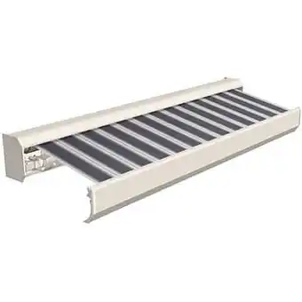 Brico Domasol zonnetent elektrisch met afstandsbediening ’Factor 30-A’ blauw/wit smalle strepen 550 x 300 cm aanbieding