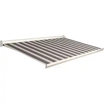 Brico Domasol zonnetent elektrisch ’Factor 10-C’ zwart/wit smalle strepen 300 x 250 cm aanbieding