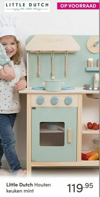 Baby & Tiener Little dutch houten keuken mint aanbieding