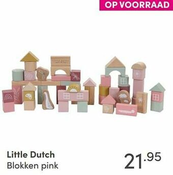 Baby & Tiener Little dutch blokken pink aanbieding