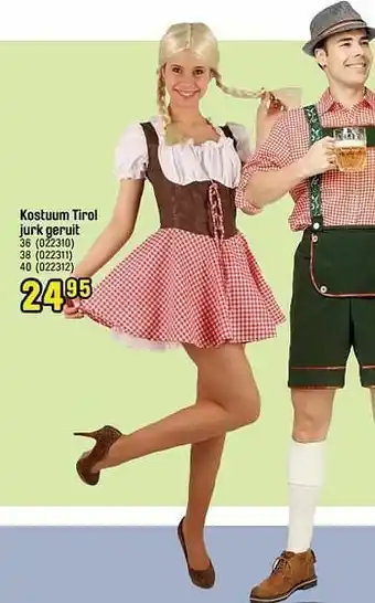 Happyland Kostuum tirol jurk geruit aanbieding