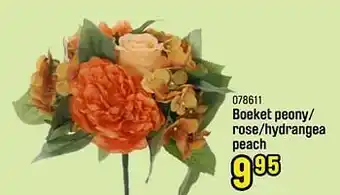 Happyland Boeket peony- rose-hydrangea peach aanbieding