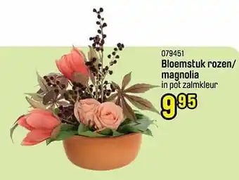 Bloemstuk rozen- magnolia