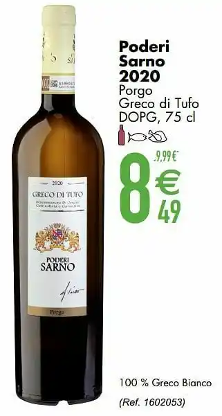 Poderi sarno 2020 porgo greco di tufo dopg