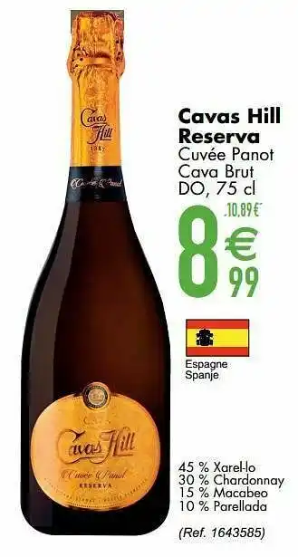 Cora Cavas hill reserva cuvée panot cava brut do aanbieding